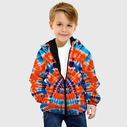 Куртка с капюшоном детская Яркий стиль тай дай, цвет: 3D-черный — фото 2