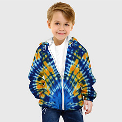 Куртка с капюшоном детская Tie dye стиль хиппи, цвет: 3D-белый — фото 2
