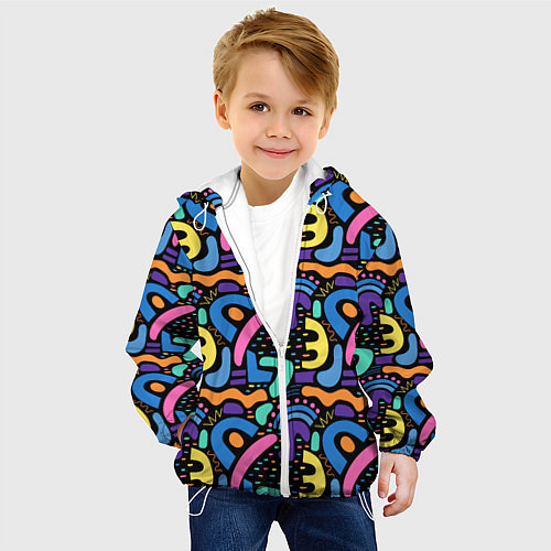 Детская куртка Multicolored texture pattern / 3D-Белый – фото 4