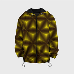 Куртка с капюшоном детская Желтые треугольники, цвет: 3D-черный