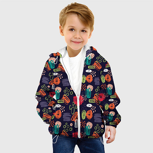 Детская куртка Разноцветные завитки / 3D-Белый – фото 4