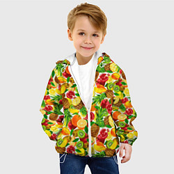 Куртка с капюшоном детская Fruit abundance, цвет: 3D-белый — фото 2