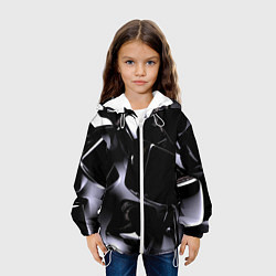 Куртка с капюшоном детская Хромированные кубы, цвет: 3D-белый — фото 2