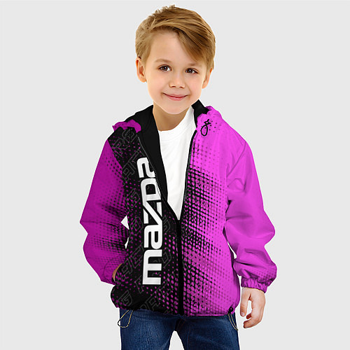 Детская куртка Mazda pro racing: по-вертикали / 3D-Черный – фото 4