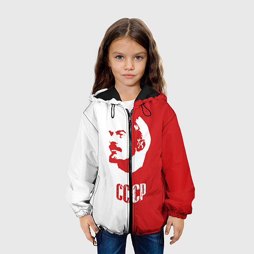 Детская куртка Красно белый Ленин / 3D-Черный – фото 3