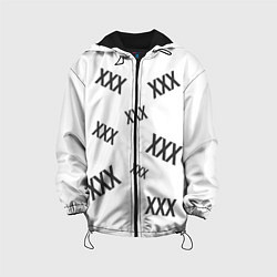 Куртка с капюшоном детская Разброс Иксов, цвет: 3D-черный
