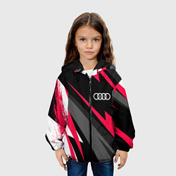 Куртка с капюшоном детская Audi fast lines, цвет: 3D-черный — фото 2