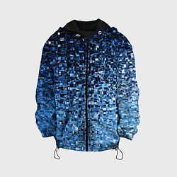 Куртка с капюшоном детская Геометрическое множество синих кубов, цвет: 3D-черный