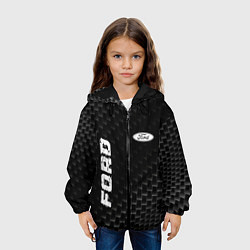 Куртка с капюшоном детская Ford карбоновый фон, цвет: 3D-черный — фото 2