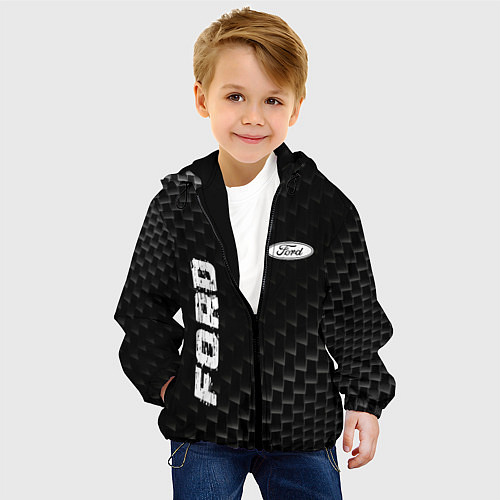 Детская куртка Ford карбоновый фон / 3D-Черный – фото 4