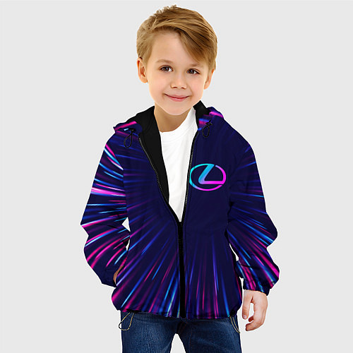 Детская куртка Lexus neon speed lines / 3D-Черный – фото 4