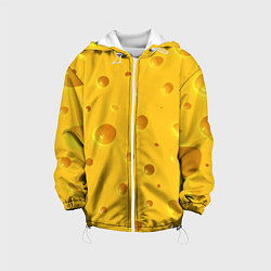 Куртка с капюшоном детская Сырная текстура, цвет: 3D-белый