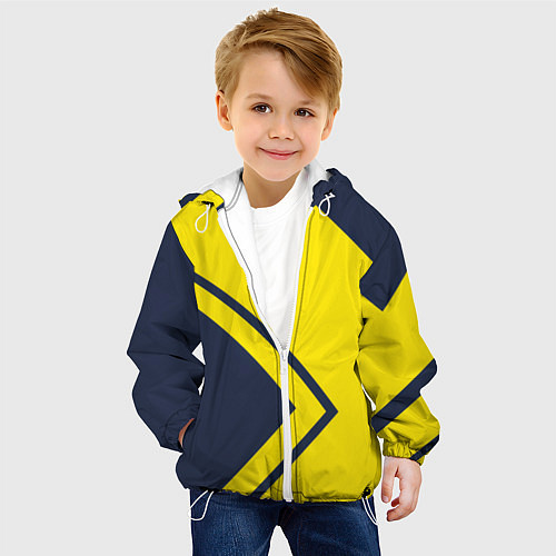 Детская куртка Жёлтые стрелки / 3D-Белый – фото 4