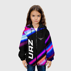 Куртка с капюшоном детская UAZ speed lights, цвет: 3D-черный — фото 2