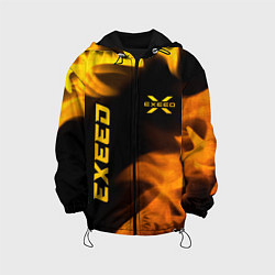 Куртка с капюшоном детская Exeed - gold gradient: надпись, символ, цвет: 3D-черный