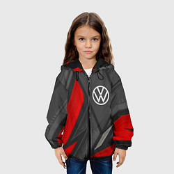 Куртка с капюшоном детская Volkswagen sports racing, цвет: 3D-черный — фото 2