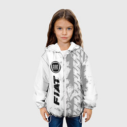 Куртка с капюшоном детская Fiat speed на светлом фоне со следами шин: по-верт, цвет: 3D-белый — фото 2