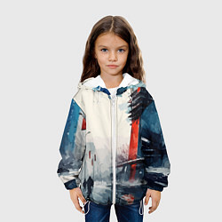 Куртка с капюшоном детская Наш город - коллекция Бело-сине-красный - Хуф и Ся, цвет: 3D-белый — фото 2