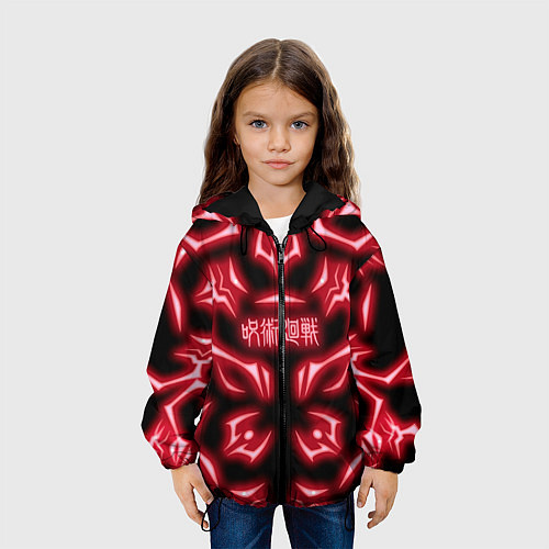 Детская куртка Магическая битва светящиеся Знаки Сукуны / 3D-Черный – фото 3