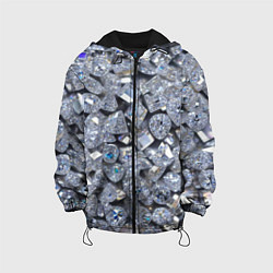 Куртка с капюшоном детская Россыпь бриллиантов, цвет: 3D-черный