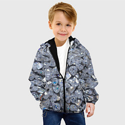 Куртка с капюшоном детская Россыпь бриллиантов, цвет: 3D-черный — фото 2