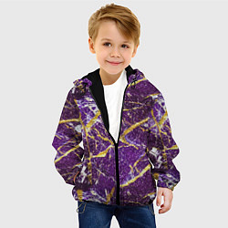 Куртка с капюшоном детская Фиолетовые и золотые блестки, цвет: 3D-черный — фото 2