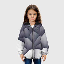 Куртка с капюшоном детская Паттерн из гладких камней, цвет: 3D-черный — фото 2