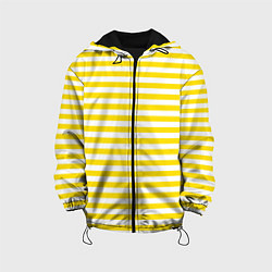 Куртка с капюшоном детская Светло-желтые полосы, цвет: 3D-черный