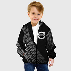 Куртка с капюшоном детская Volvo tire tracks, цвет: 3D-черный — фото 2