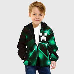 Куртка с капюшоном детская Minecraft разлом плит, цвет: 3D-черный — фото 2