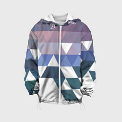 Куртка с капюшоном детская Абстрактные разноцветные треугольники в паттерне, цвет: 3D-белый