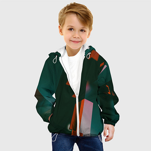 Детская куртка Сюрреалистичные геометрические фигуры / 3D-Белый – фото 4