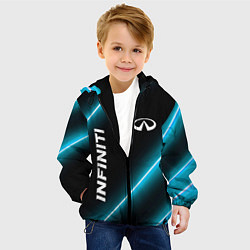 Куртка с капюшоном детская Infiniti неоновые лампы, цвет: 3D-черный — фото 2