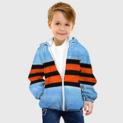 Куртка с капюшоном детская Георгиевская лента на голубом фоне, цвет: 3D-белый — фото 2