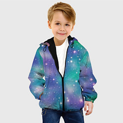 Куртка с капюшоном детская Космическое сияние волшебное, цвет: 3D-черный — фото 2