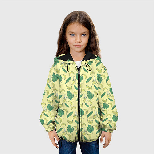 Детская куртка Бананы паттерн / 3D-Черный – фото 3