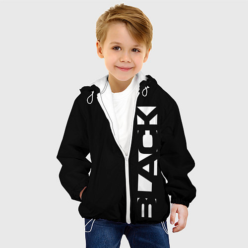 Детская куртка Black minimalistik / 3D-Белый – фото 4