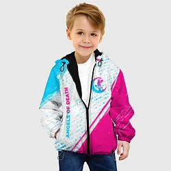 Куртка с капюшоном детская Angels of Death neon gradient style: надпись, симв, цвет: 3D-черный — фото 2