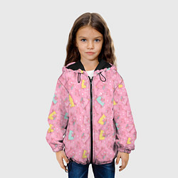 Куртка с капюшоном детская Милый единорог паттерн, цвет: 3D-черный — фото 2