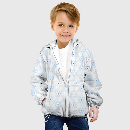 Детская куртка Ясна3 - Небесная структура светлый / 3D-Белый – фото 4