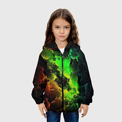 Куртка с капюшоном детская Зеленое небо, цвет: 3D-черный — фото 2