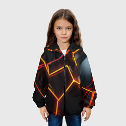 Куртка с капюшоном детская Неон на черном фоне, цвет: 3D-черный — фото 2