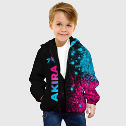 Куртка с капюшоном детская Akira - neon gradient: по-вертикали, цвет: 3D-черный — фото 2