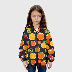 Куртка с капюшоном детская Фрукты и ягоды, цвет: 3D-черный — фото 2
