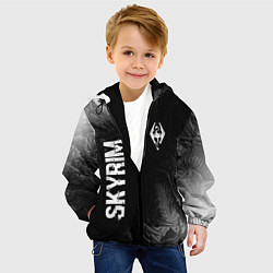 Куртка с капюшоном детская Skyrim glitch на темном фоне: надпись, символ, цвет: 3D-черный — фото 2