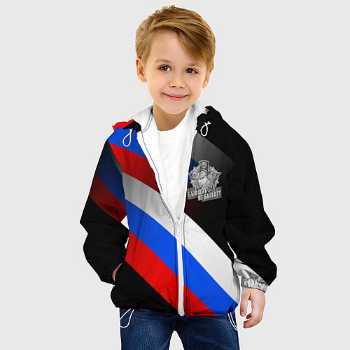 Детская куртка Пограничные войска - флаг РФ / 3D-Белый – фото 4
