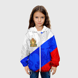 Куртка с капюшоном детская Россия - пограничные войска, цвет: 3D-белый — фото 2