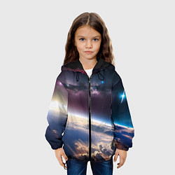 Куртка с капюшоном детская Планета и космос, цвет: 3D-черный — фото 2