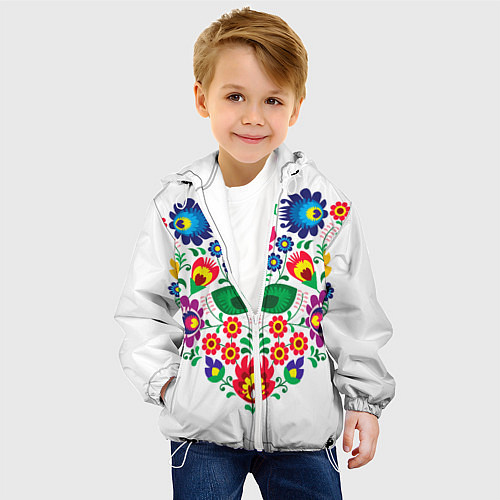 Детская куртка Сердце цветочное / 3D-Белый – фото 4
