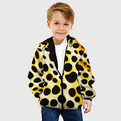 Куртка с капюшоном детская Текстура леопарда, цвет: 3D-черный — фото 2